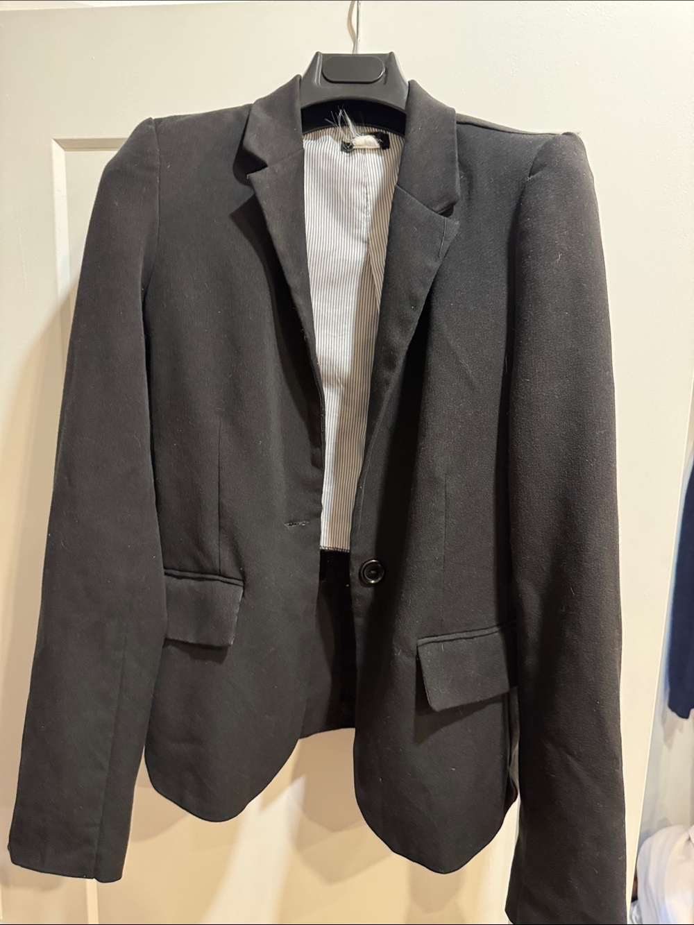 Women's Black Single-Button Tailored Blazer
